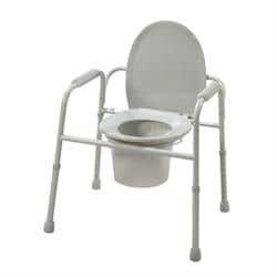 Deluxe All In One Steel Commode W/Plastic Armrests