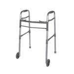 Drive Universal Deluxe Folding Walker, 2 Button- 5" Wheel