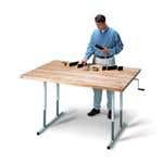 Hausmann Deluxe Crank Butcher Block Table 48" x 66"