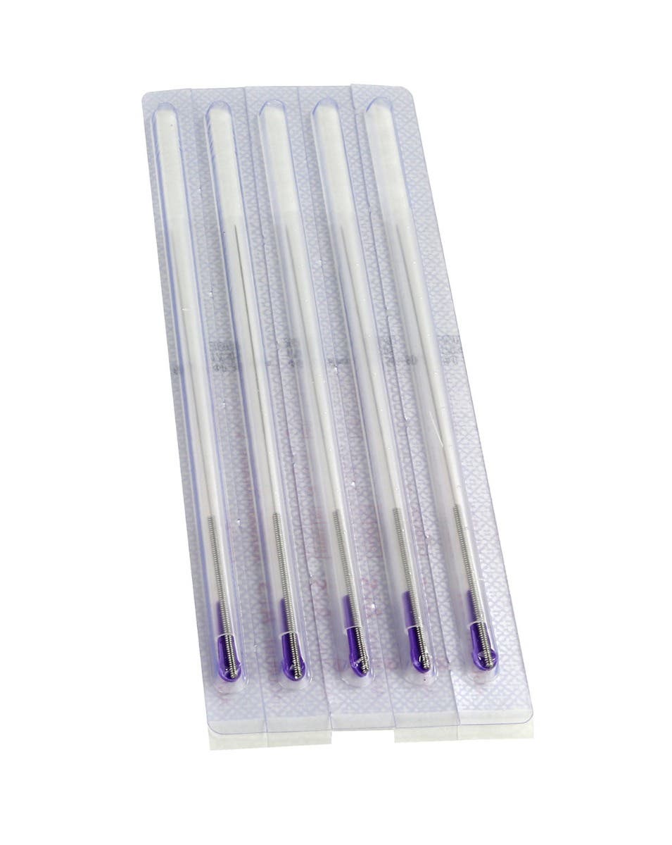 APS Safety Tube Dry Needles, 030 x 60mm, Purple tip, box of 100