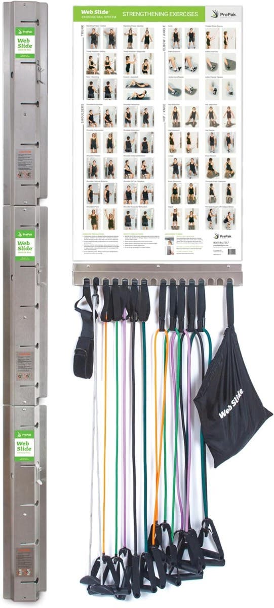 Web-Slide exercise railing, 84 (3 sections, 15 anchor points), deluxe set,stainless steel