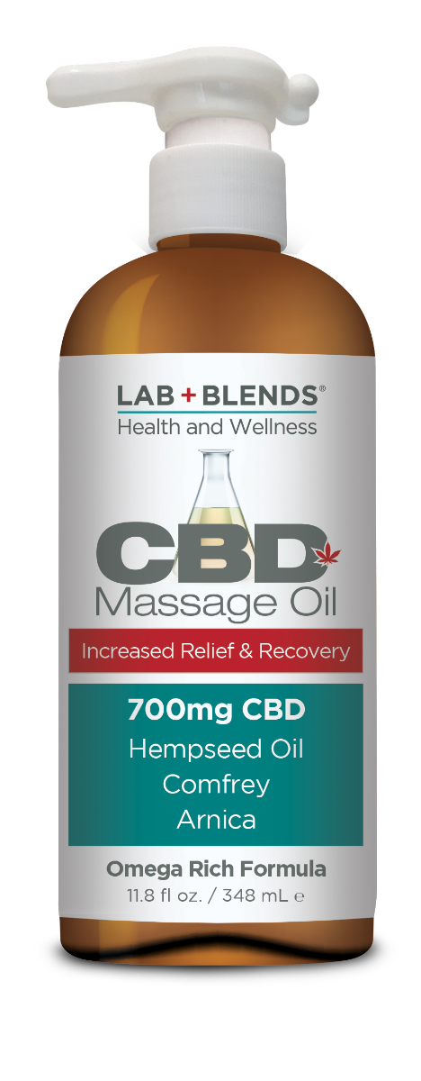 Lab+Blends™ 700mg CBD Massage Oil for Increased Relief & Recovery - THC Free 11.8 oz