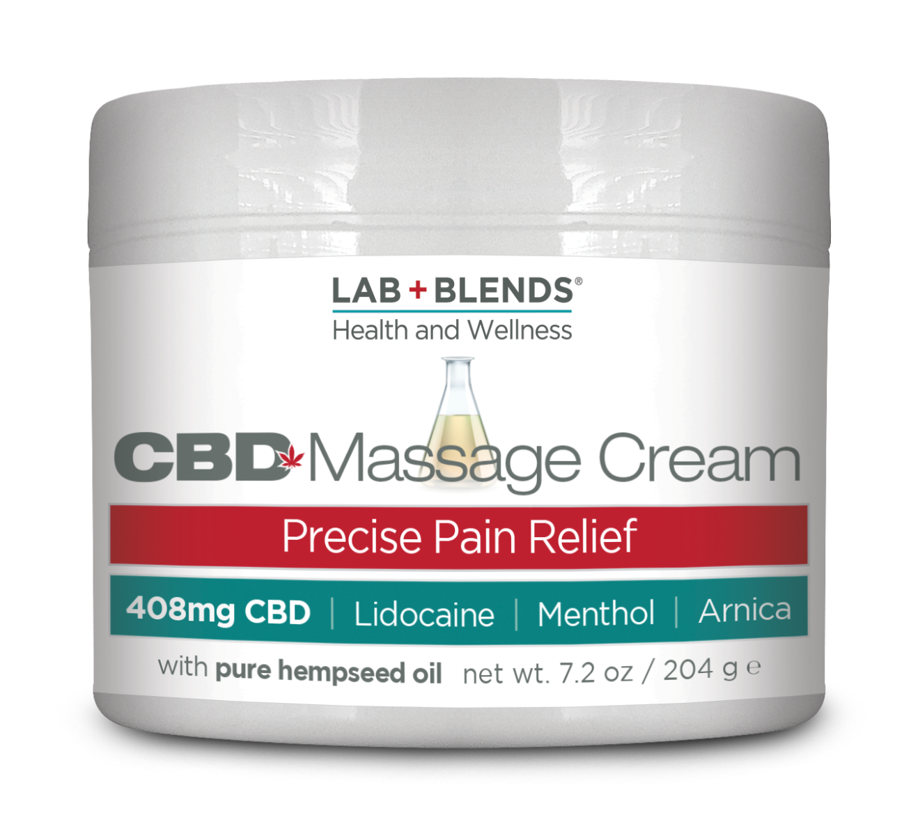 Lab+Blends™ 408mg CBD Massage Balm for Precise Pain Relief - THC Free 7.2 oz