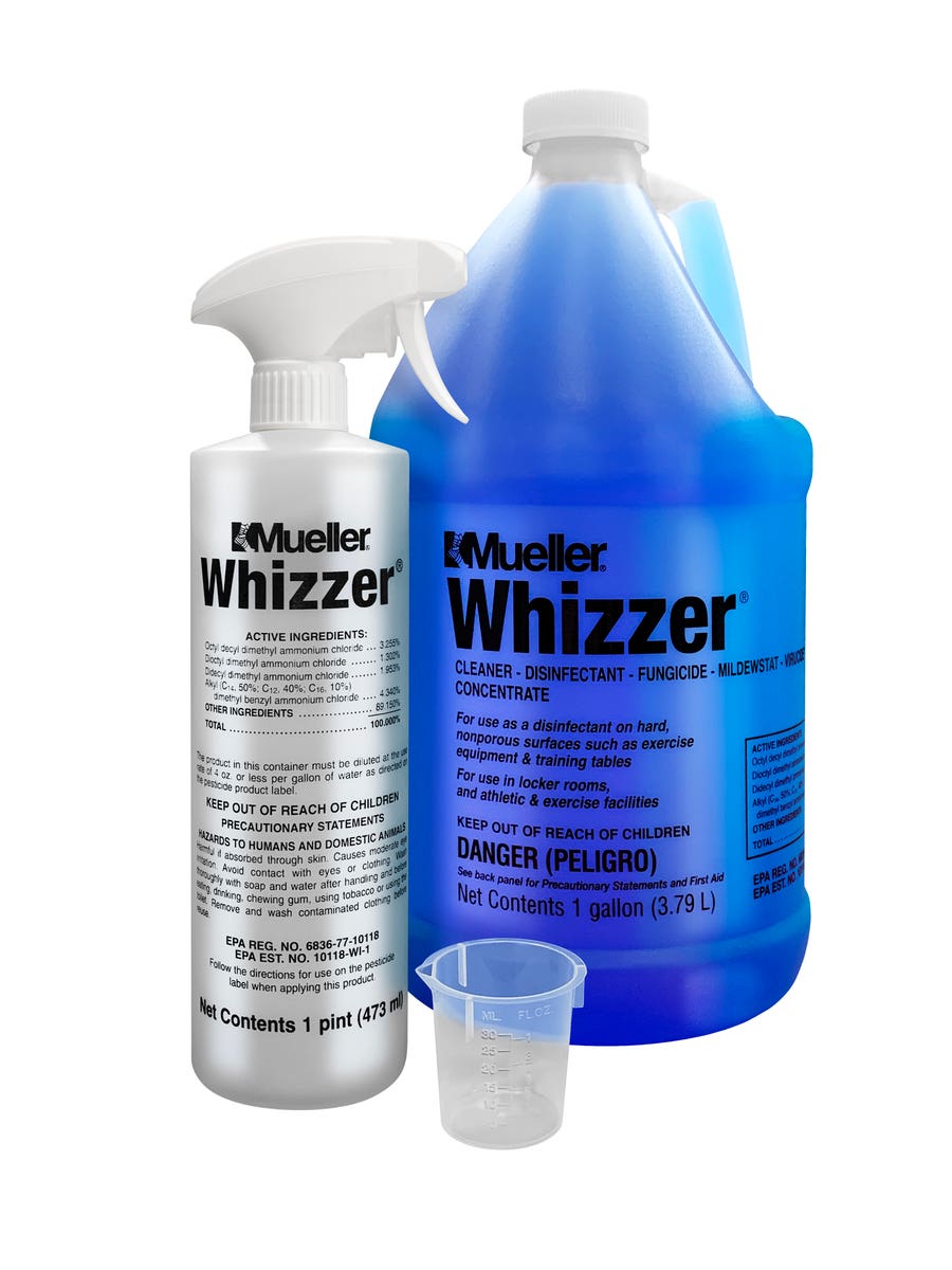 Mueller Whizzer® Cleaner and Disinfectant, Gallon W/1 Pint Bottles