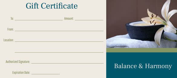 Massage Gift Certificates 20 Pack