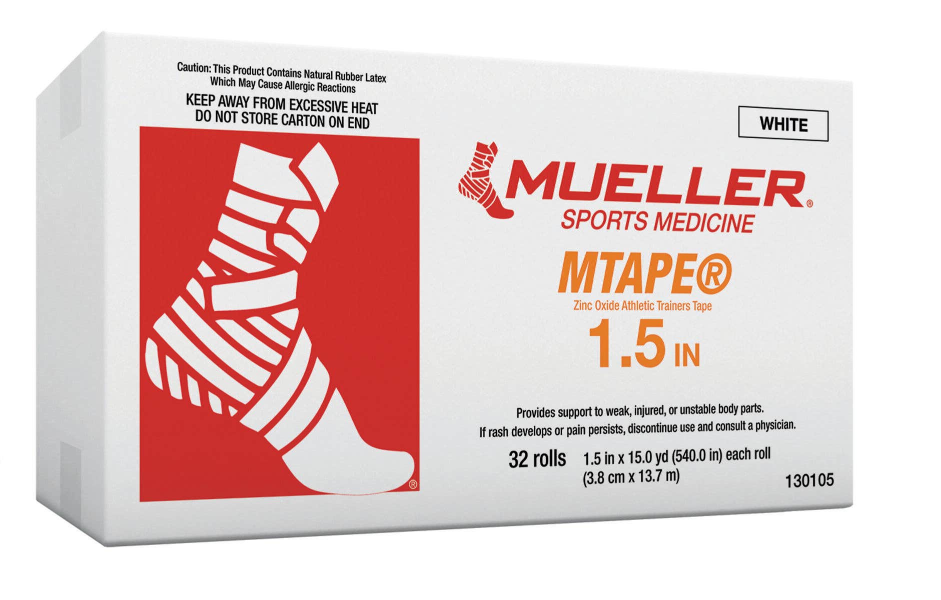 Mueller® Mtape 1-1/2X 15 Yards, 32 Rolls/Package  