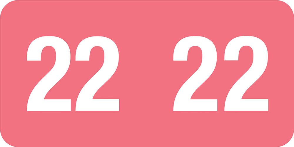 Smead 2022 Match YearBand End Tabs, Pink/White - 500/pkg