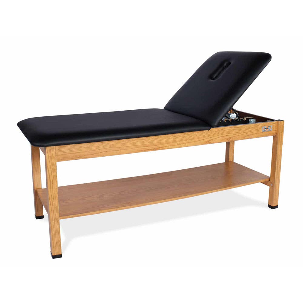 Hausmann Premium H-Brace Treatment Table with Backrest and Shelf - 30” x 78” - **Nose Hole Pictured But Not Incuded**