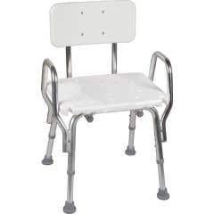Mabis DMI Shower Chair with Backrest - ShowerBath Bench with Handrails