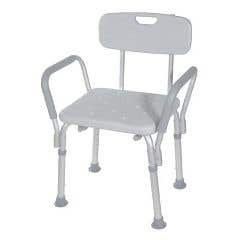 Bath Bench with Backrest and Removable Padded Arms - Shower Chair/Bench