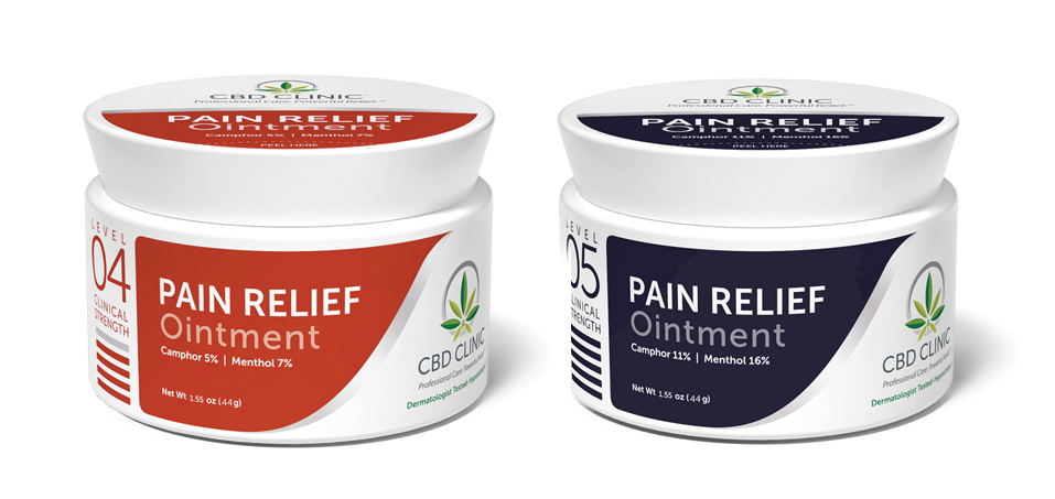 CBD Clinic™ Pain Relief OintmentsCreams - Topical Analgesic Professional Series - 44g Jars