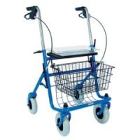 Traditional Steel Rollator Walker with Seat - Blue