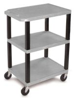34 Rolling 3 Tier Shelf Carts with Handle - Gray