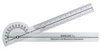 Baseline 180 degree clear plastic pocket goniometer, 6 inches