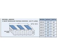 Proteam 3 Person Taping Table 10L X 42H X 48D