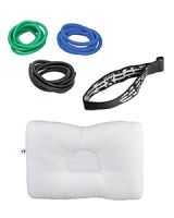 Cervical Kit (Moderate Stretch) – Green/Blue/Black Exercise Tubes + Door Anchor + Support Pillow