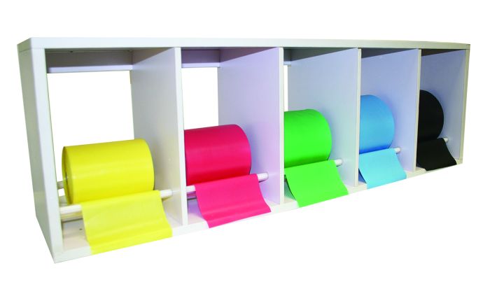 CanDo universal exercise band rack, horizontal, 5-roll