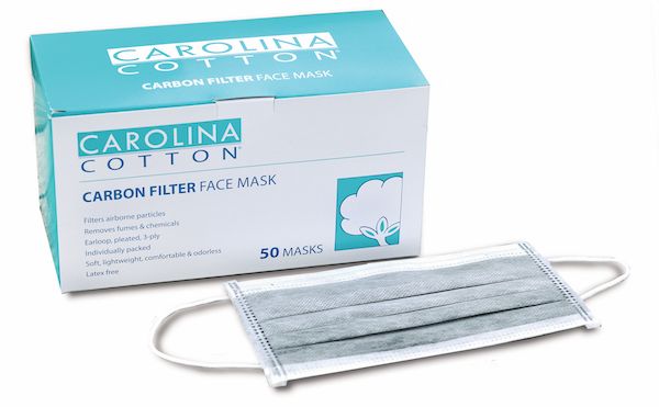 Carolina Cotton® Carbon Filter Face Mask 50 Pack