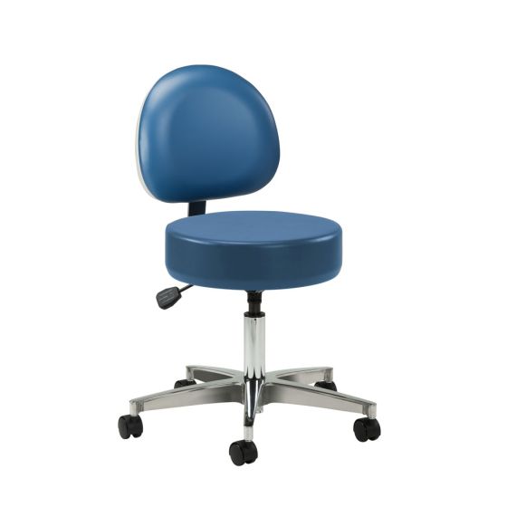 5 Leg Pneumatic Stool With Backrest 19.5-24.5H