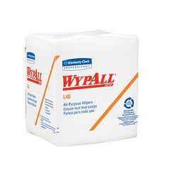 WypAll L40 Wipers - 12.5 x 13, White, 1/4  fold