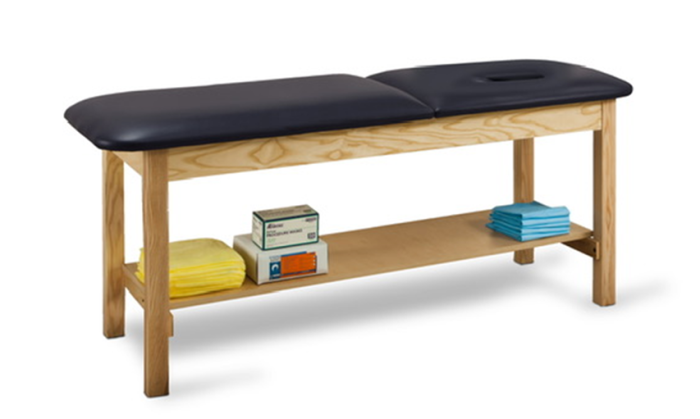 Clinton Trtmnt Tbl  W/shelf Nshole Lftbk78black-n