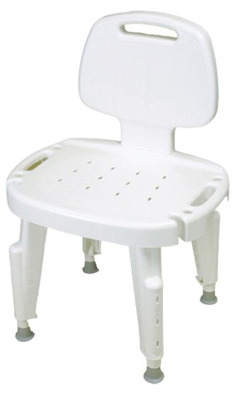 Ableware Bath Safe Height Adjustable Shower Chair with Removable Back - Bath Seat
