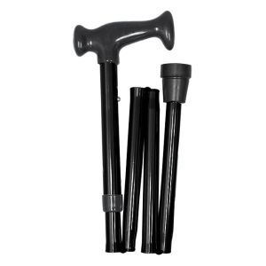 Folding Adjustable Cane with Ergonomic Handle, Black