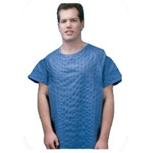 Patient Gown, 2X-Large Blue Broadcloth, 12/Case