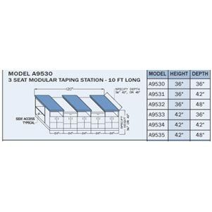 Proteam 3 Person Taping Table 10'L X 42H X 48D