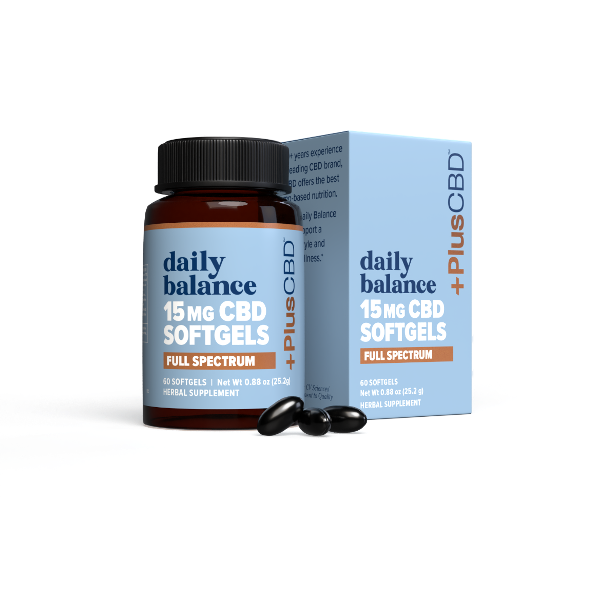 +PlusCBD™ Daily Balance Softgels Extra Strength Formula, 15mg