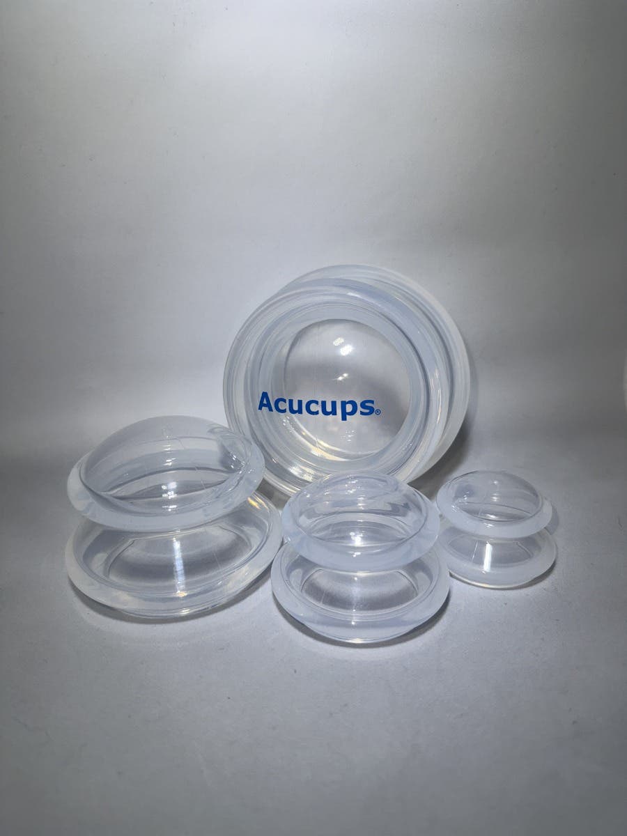 Acucups® Logo Silicone Cupping Set of 4 - Cupping Therapy Cups