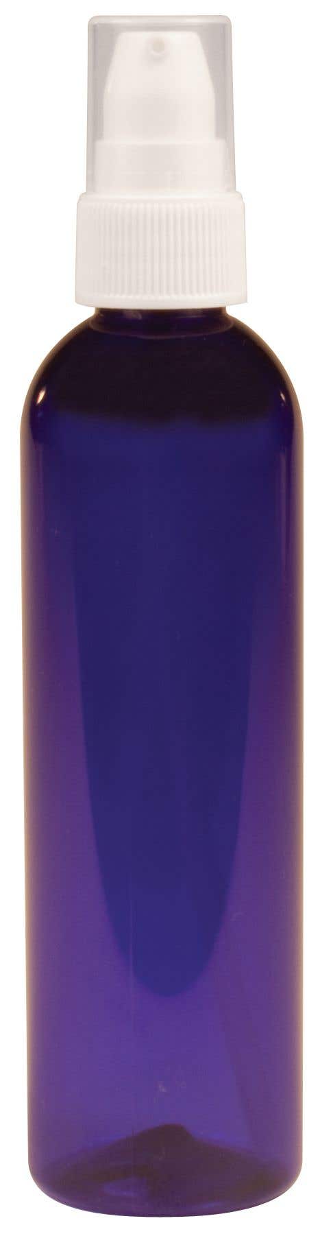 Cobalt Plastic Bottle With White Pump 4 oz