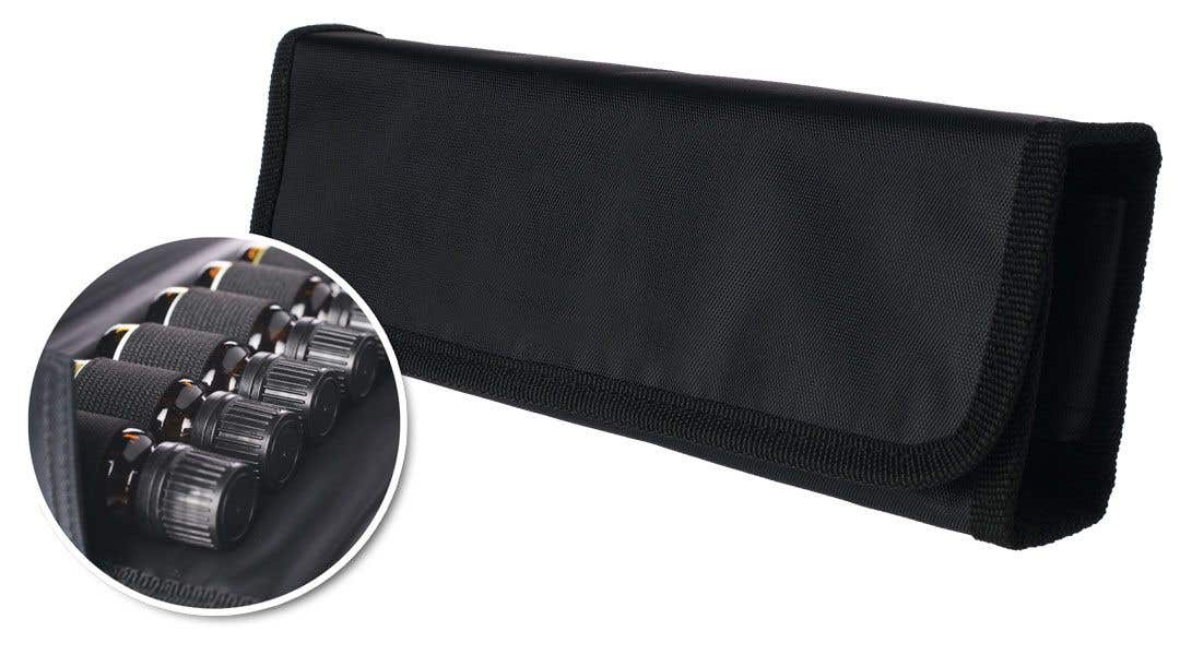 Essential Oil Bottle Travel Case - Carry up to Eight 10 ml Bottles - 9.5L x 1W x 3H