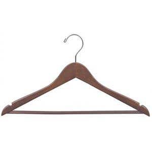 Walnut Hanger With Pants Bar And Chrome Accents