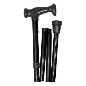 Folding Adjustable Cane with Ergonomic Handle, Black