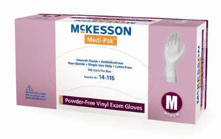 McKesson Vinyl Powder Free Exam Gloves - Non Sterile, Latex Free