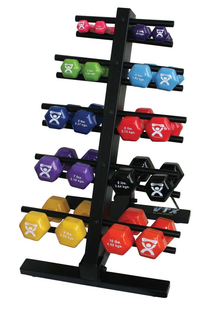 CanDo® Vinyl Coated Iron Dumbbells - Single Dumbbell