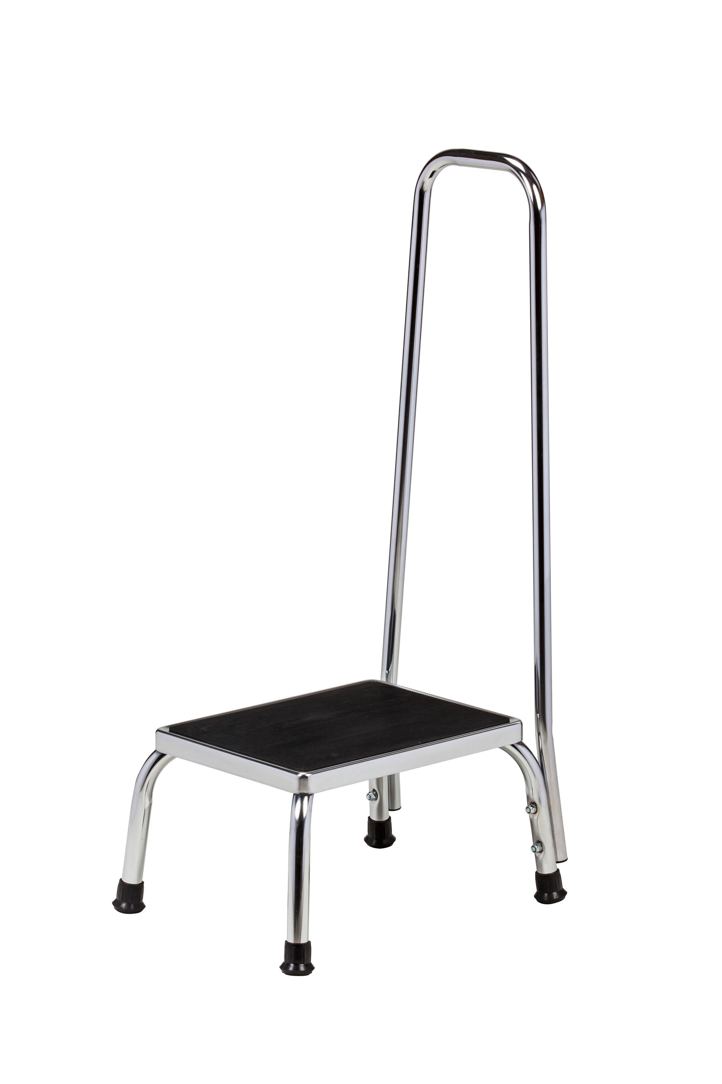 Step Stool with Rail - Nonslip SurfaceNonskid Feet