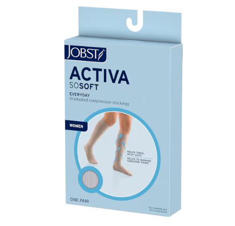 JOBST Activa SoSoft Brocade 8-15 Knee High Closed Toe Sand M