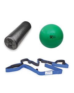 Back Kit (Green – 65 cm) - Green ABS Exercise Ball + 6” Foam Roller + Stretch Strap