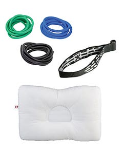 Cervical Kit (Moderate Stretch) – Green/Blue/Black Exercise Tubes + Door Anchor + Support Pillow