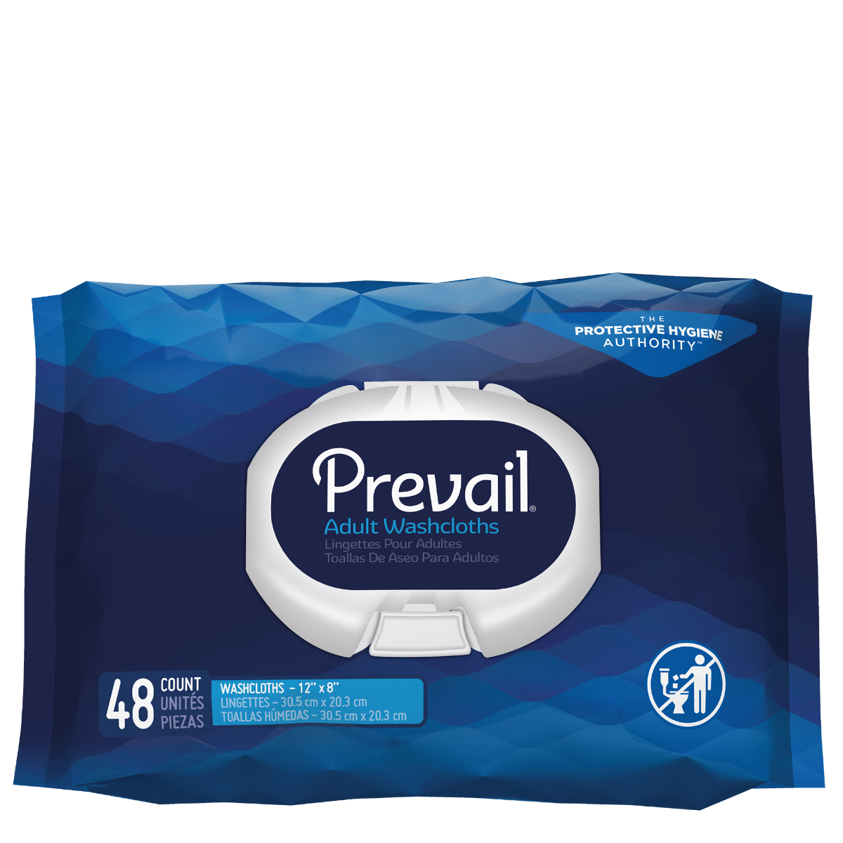 Prevail® Adult Disposable Washcloth Wipes - Soft Pack Press-N-Pull Lid - 8 x 12