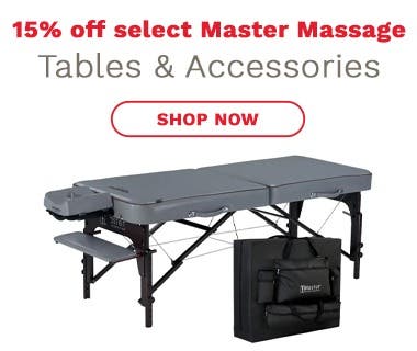 15% off select Master Massage Tables & Accessories